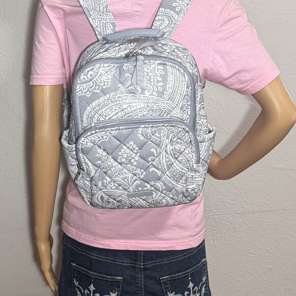 Vera Bradley Small Backpack in Performance Twill Cloud Gray  display picture 3